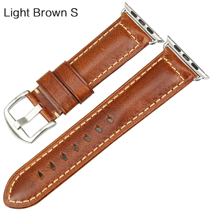 Vintage Bracelet Cow Leather Band For Apple Watch 45mm 44mm 40mm 41mm Series 9 8 7 6 SE 5 4 For iWatch Apple Watch Strap