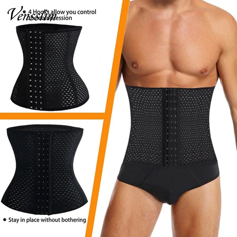 Waist Trainer for Men Sweat Belt Sauna Trimmer Stomach Wraps Workout Body Shaper Band Waist Cincher Corset Belly Strap Shapewear