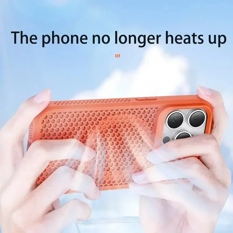 Cooling Heat Dissipation Phone Case For iPhone 17 18 16 15 14 13 12 11 Pro Max Breathable Hard Back Magnetic Cover For Magsafe