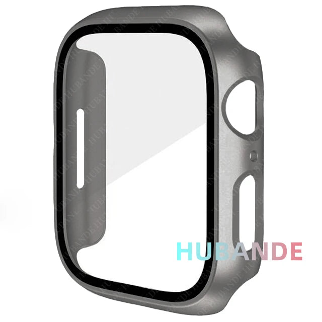 Glass+Cover For Apple Watch case 9 8 7 6 SE 5 iWatch Accessorie Screen Protector Apple watch serie 44mm 40mm 41mm 45mm 42mm 38mm
