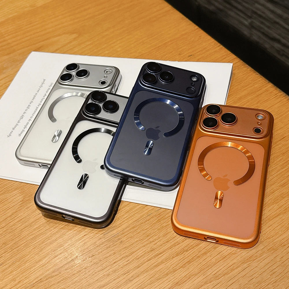 Luxury Matte Translucent Magnetic Phone Case For iPhone 17 Pro Max 17Pro Air Cases For Magsafe Wireless Charging Protector Cover