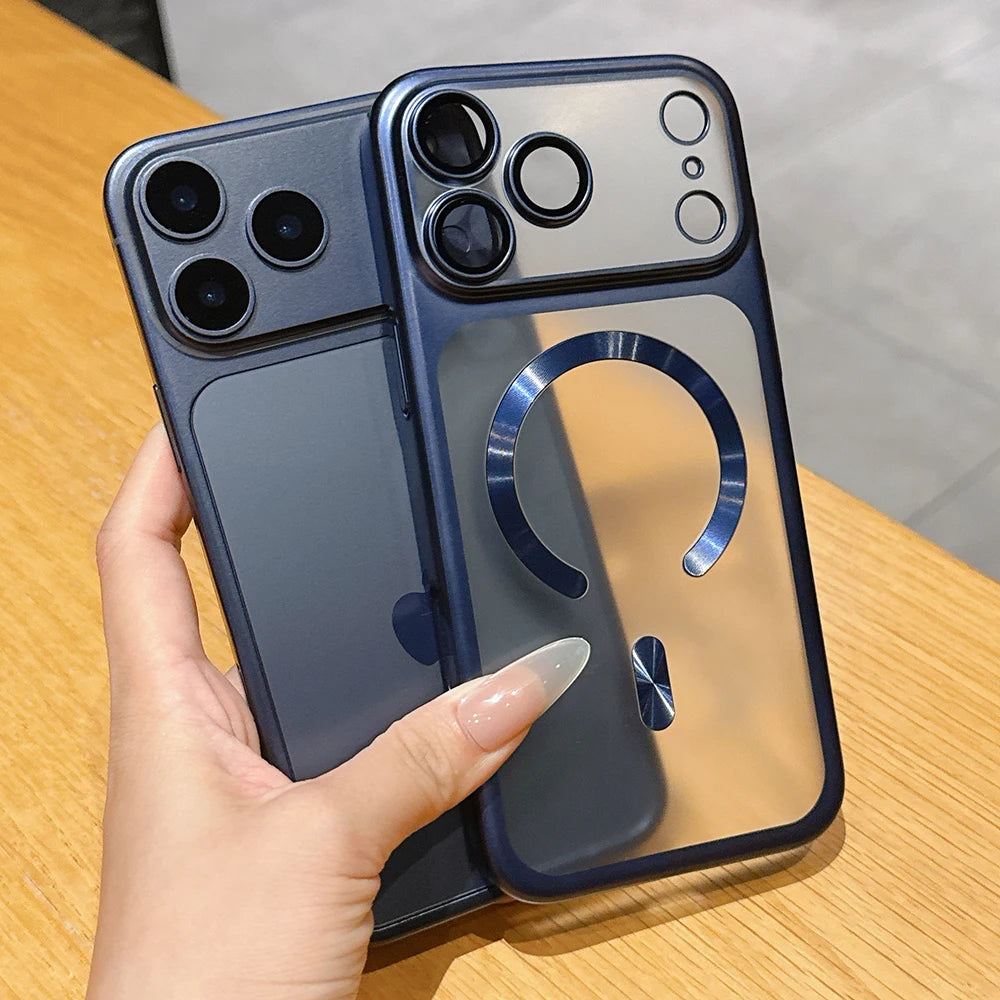 Luxury Matte Translucent Magnetic Phone Case For iPhone 17 Pro Max 17Pro Air Cases For Magsafe Wireless Charging Protector Cover