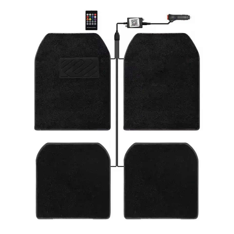 Starlight Car Mat Car Full Starlight carpet Starlight foot mat change color belt app Remote Control Light Effect LED Rugs 12V
