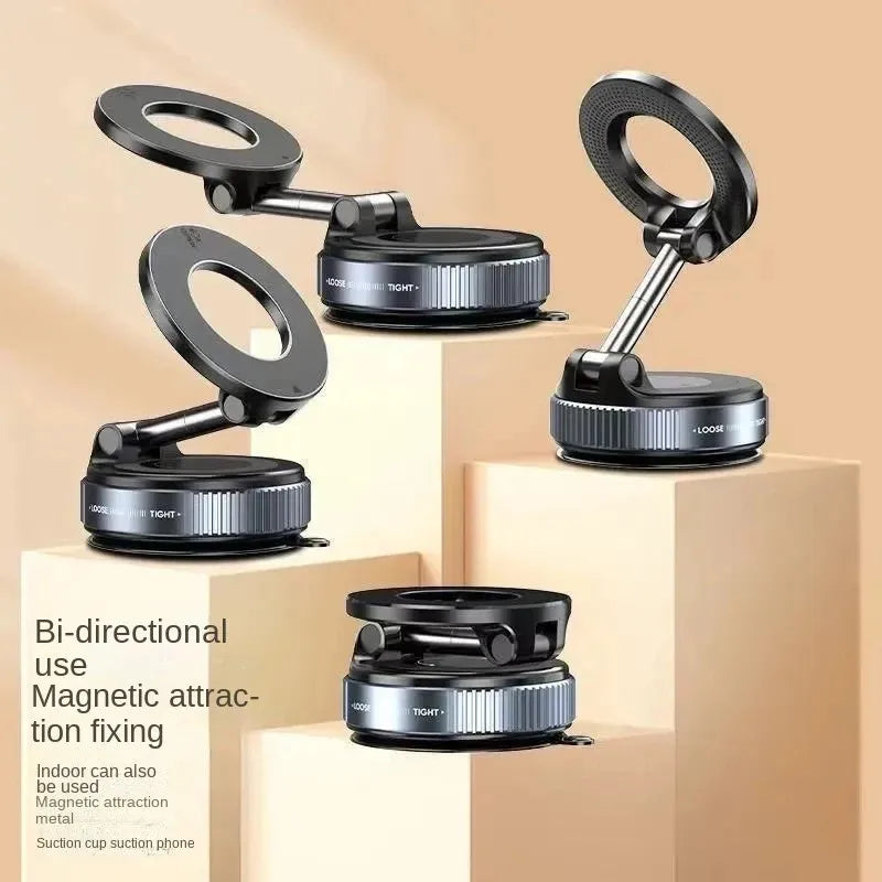 Car Phone Holder with Vacuum Adsorption and Magnetic Suction, New 2025 Model, for In-Car Navigation