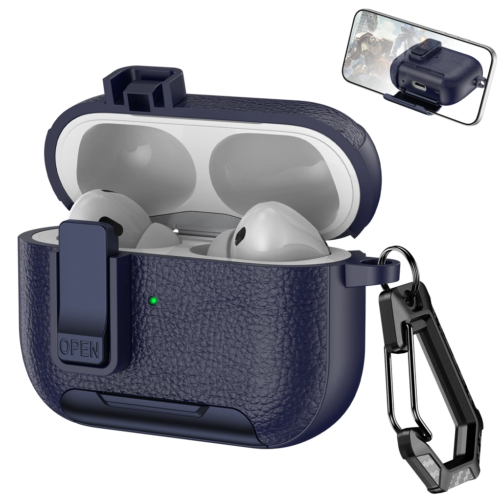 Phone Holder cortex Case For AirPods Pro 3  Bluetooth headset Cover For AirPods Pro 2 or AirPods 1 2 3 4 Pro Case With Hook