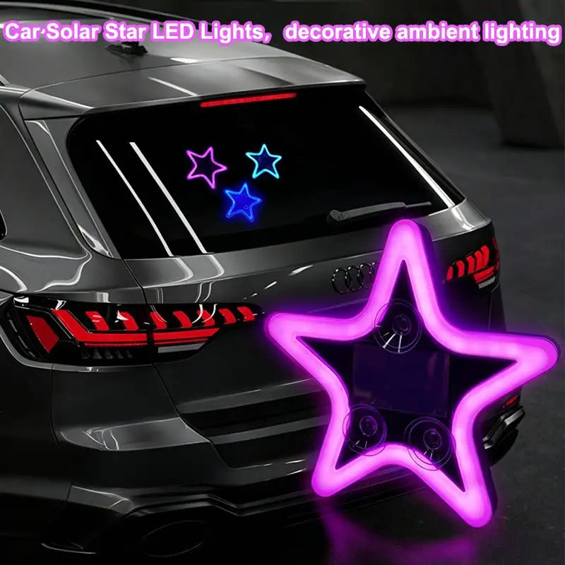 Solar Star LED Light Kit 16 LEDs for Car Triangular Rear Window Nighttime Road Safety and Aesthetics