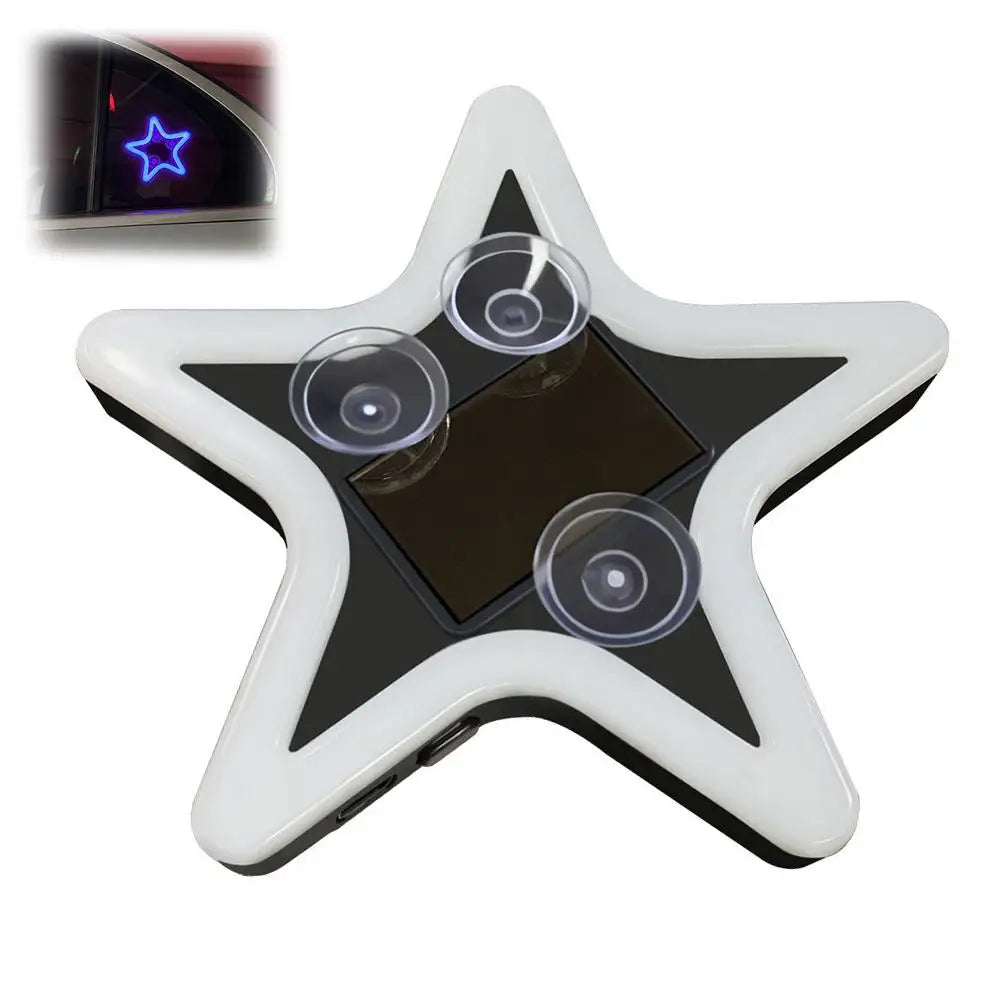 Solar Powered Solar Car Window Lights Car Accessories Star Shaped Wireless Star Car Lights Auto On Off Car Atmosphere Lights