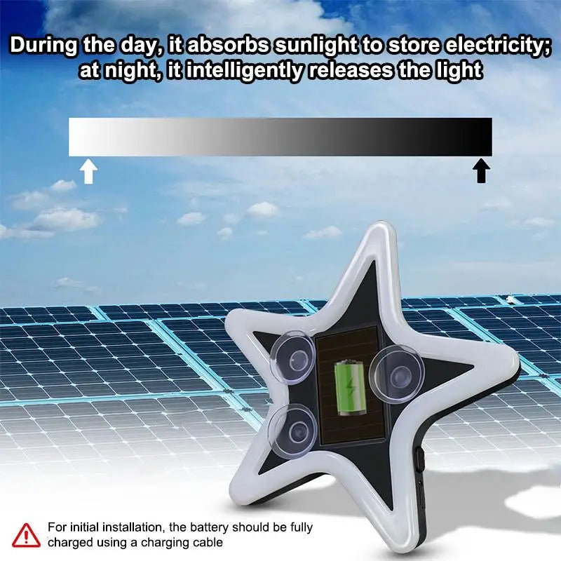 Solar Star LED Light Kit 16 LEDs for Car Triangular Rear Window Nighttime Road Safety and Aesthetics