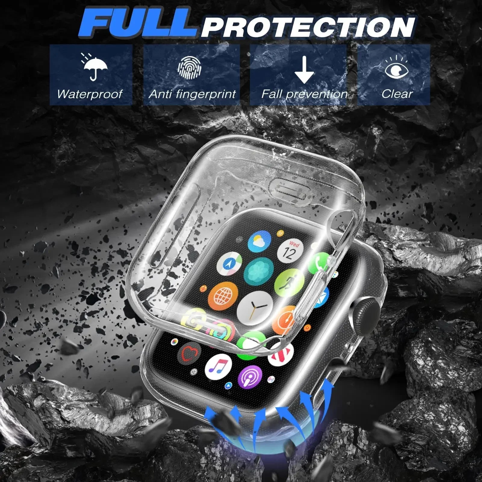 Cover For Apple Watch Case 44mm 40mm 45mm 41mm 42mm 46mm 38mm screen protector silicone bumper iwatch series 3 4 5 6 se 7 8 9