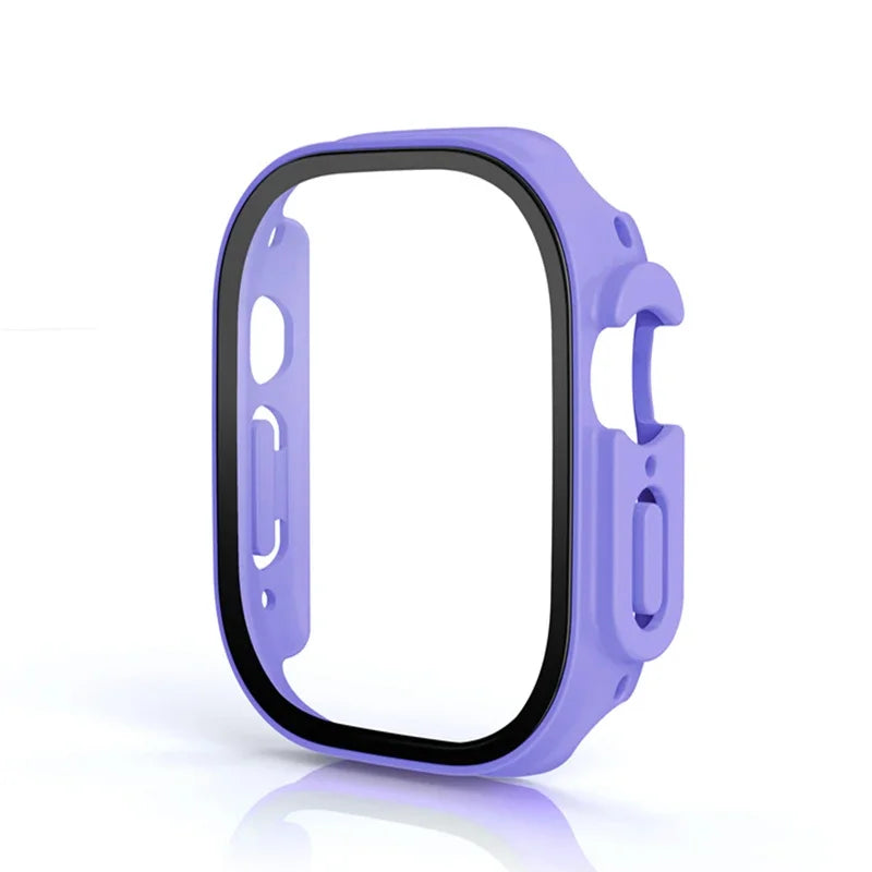 Glass+case For Apple Watch Ultra 49mm PC Bumper+Screen Protector Tempered luxury box Cover for apple watch ultra 2 Accessories