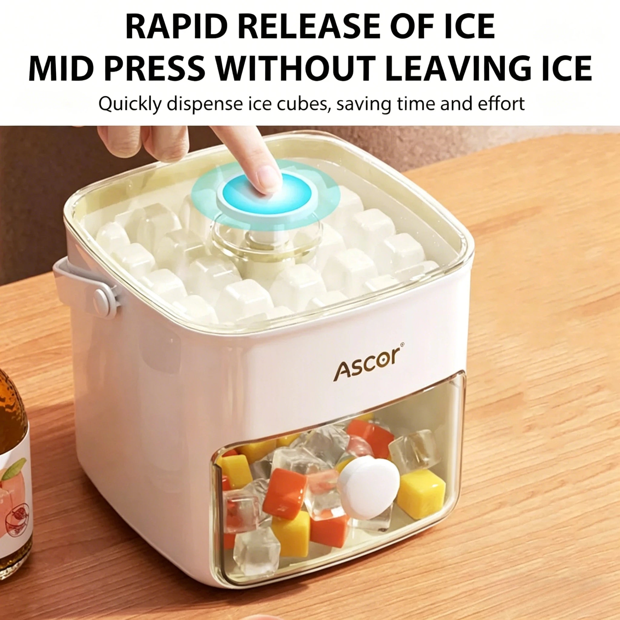 Double Layer Ice Cube Maker Press Ice Ball Mold Ice Tray with Storage Box Refrigerator Homemade DIY Ice Maker for Home Kitchen