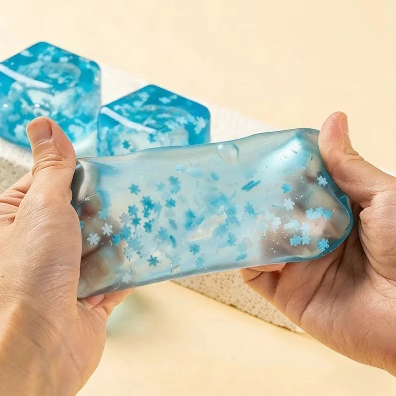 3/4.5/5.5CM Squishy Snowflake Ice Cubes Slow Rising Sensory Fidget Toy Soft Ice Cubes Stress Relief Squeeze Toy Hand Exercise