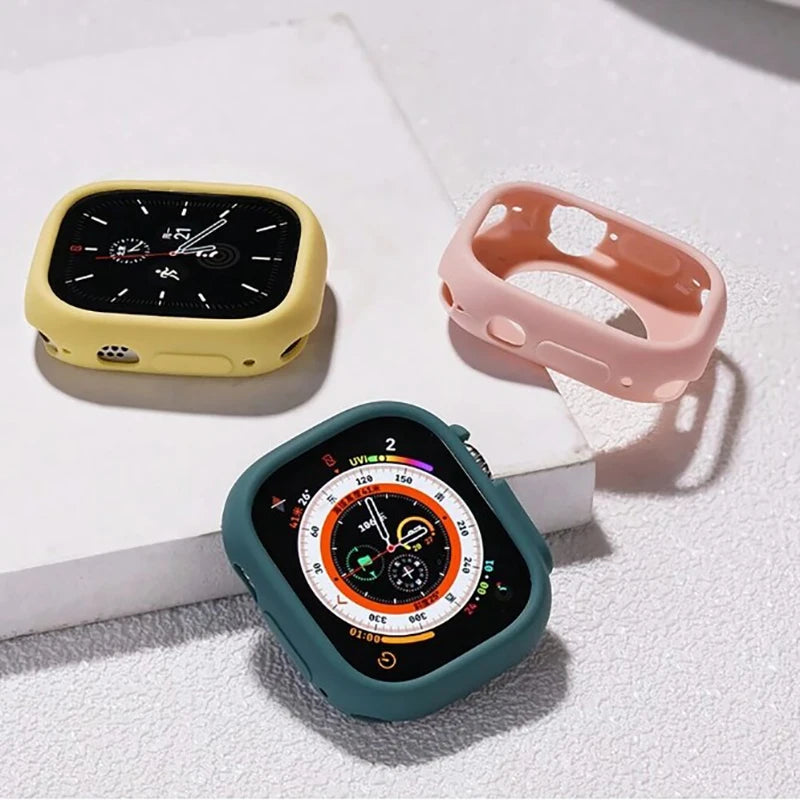 Soft Silicone Cover for Apple Watch Ultra2 49mm All-Round Bumper Scratch-Resistant Protective TPU case for apple watch ultra3 49