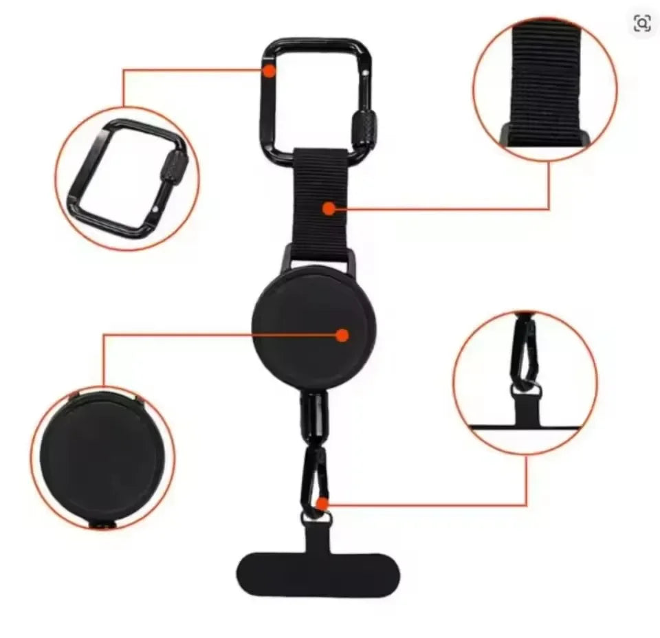Retractable Anti Theft Outdoor Phone Case for IPhone Air 17 16 E 15 14 13 12 Pro Max Plus 17Pro Anti-lost Lanyard Phone Cover