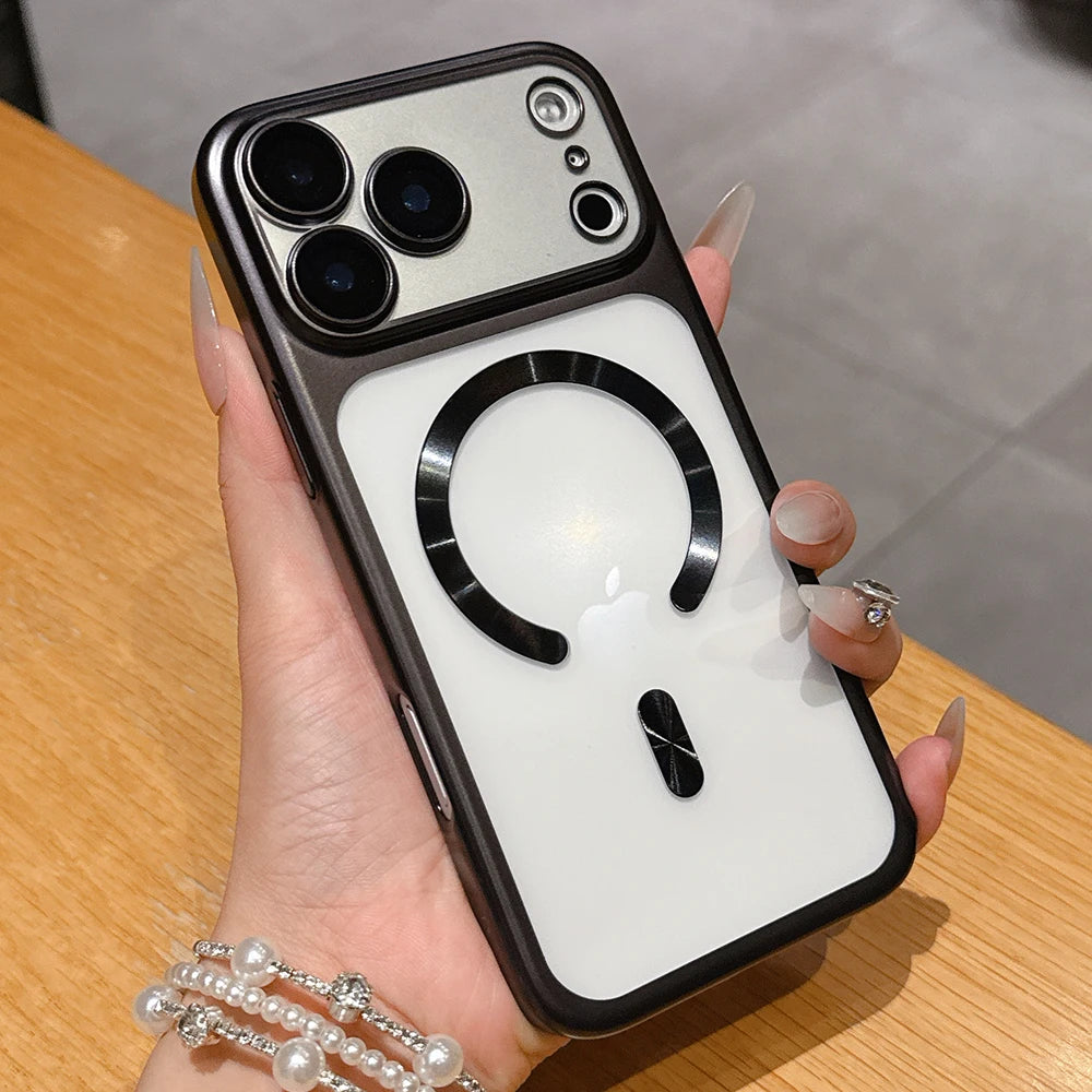 Luxury Matte Translucent Magnetic Phone Case For iPhone 17 Pro Max 17Pro Air Cases For Magsafe Wireless Charging Protector Cover