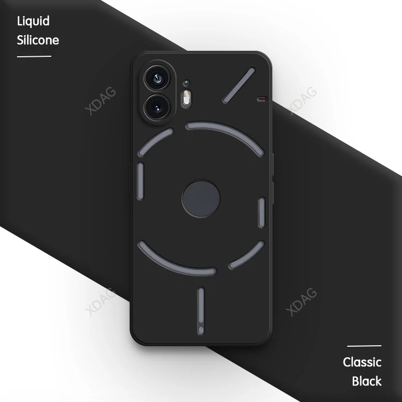 Phone Case for Nothing Phone (2) 2 Two Phone2 6.7" A065 Soft Square Liquid Silicone Internal Flocking Lens Protection Back Cover