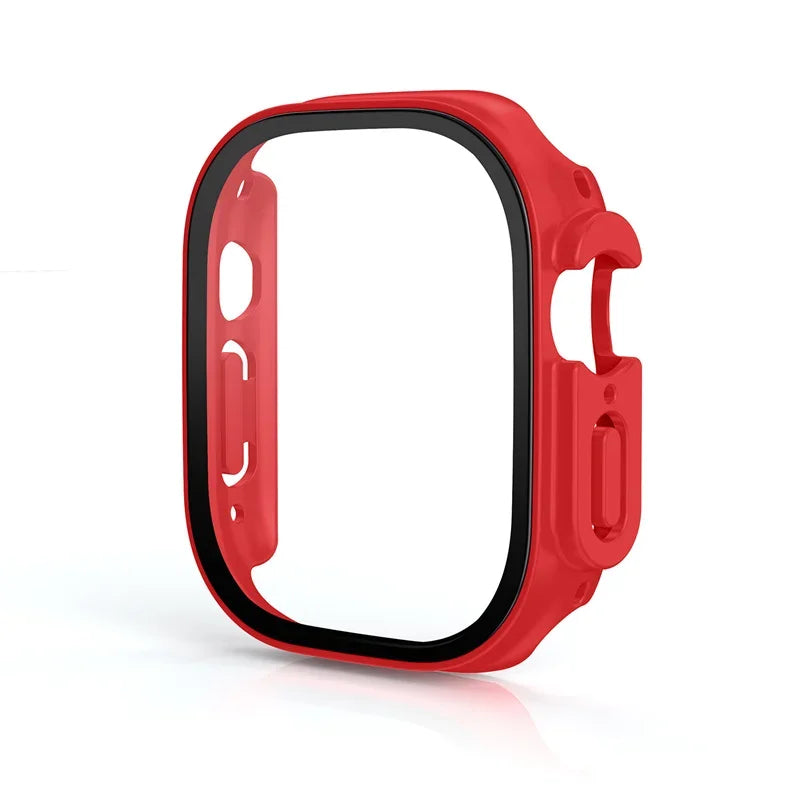 Glass+case For Apple Watch Ultra 49mm PC Bumper+Screen Protector Tempered luxury box Cover for apple watch ultra 2 Accessories
