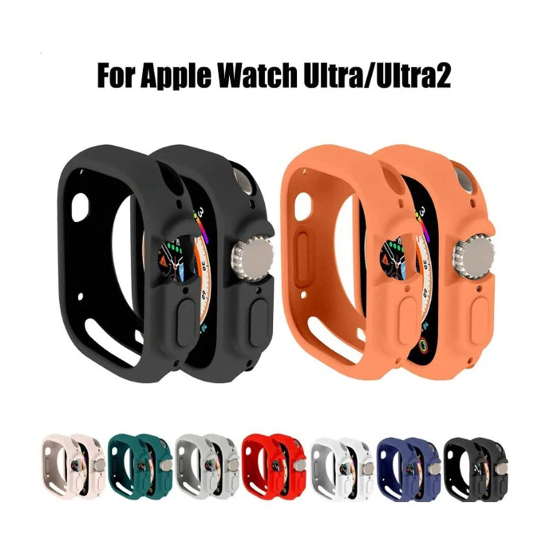Soft Silicone Cover for Apple Watch Ultra2 49mm All-Round Bumper Scratch-Resistant Protective TPU case for apple watch ultra3 49