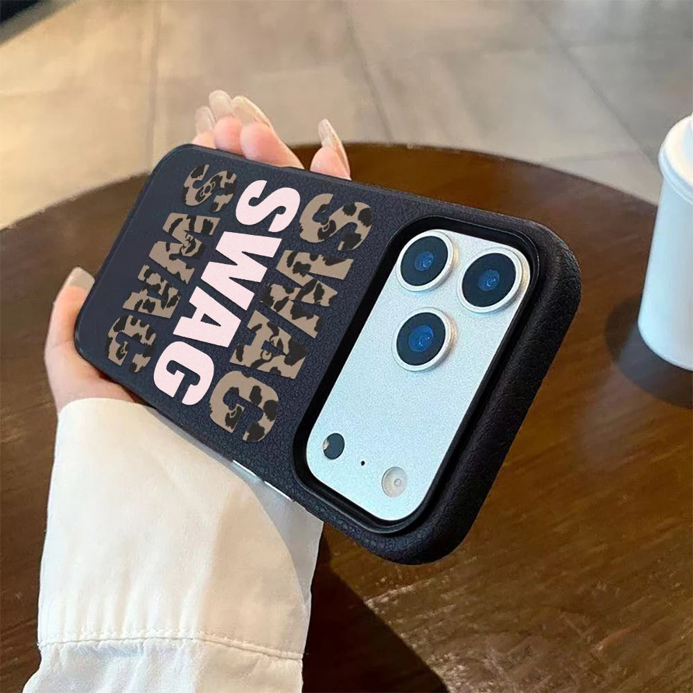 Fashion Leopard Print Swag Silcone Phone Case For IPhone 17 Air 17e 16e 15 14 Plus 13 12 11 Pro Max Protective Soft Cover