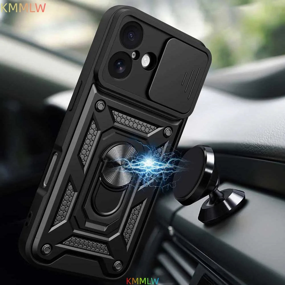 Shockproof Armor Case For iPhone 17 Car Holder Phone Cover for iPhone17 5G Camera Lens Protection Fundas for iPhone17