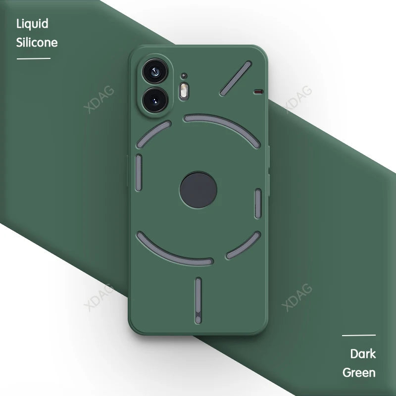 Phone Case for Nothing Phone (2) 2 Two Phone2 6.7" A065 Soft Square Liquid Silicone Internal Flocking Lens Protection Back Cover