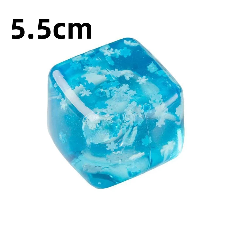 3/4.5/5.5CM Squishy Snowflake Ice Cubes Slow Rising Sensory Fidget Toy Soft Ice Cubes Stress Relief Squeeze Toy Hand Exercise
