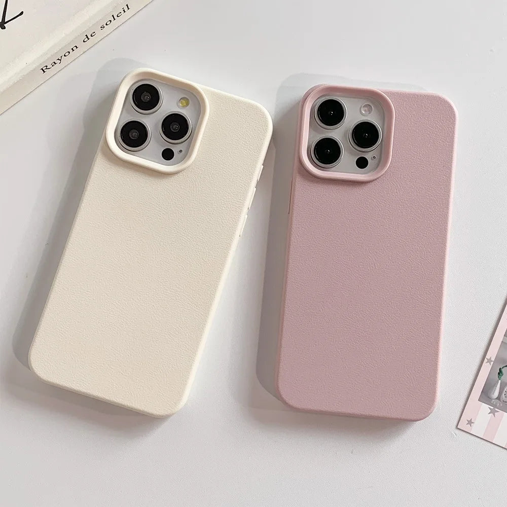 Leather Phone Case For iPhone 17 Pro Max 16 18 Pro Max 13 11 15 14 Plus 12 17 Air 17Promax Shockproof Soft TPU Funda Cover Coque