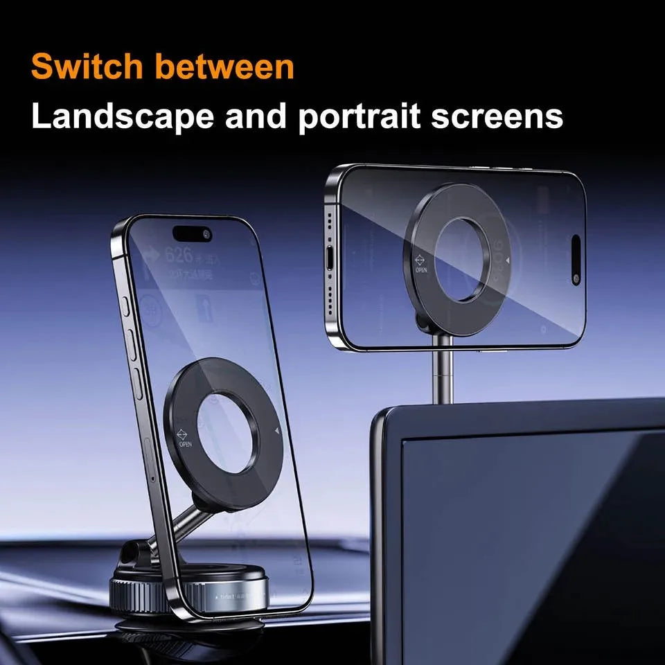 Car Phone Holder with Vacuum Adsorption and Magnetic Suction, New 2025 Model, for In-Car Navigation