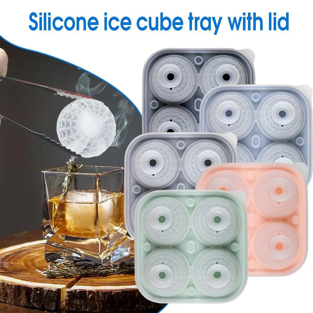 Diamond-shaped crystal ball ice mold, large spherical silicone round ice mold, fun shaped ice cube tray with transparent funnel-