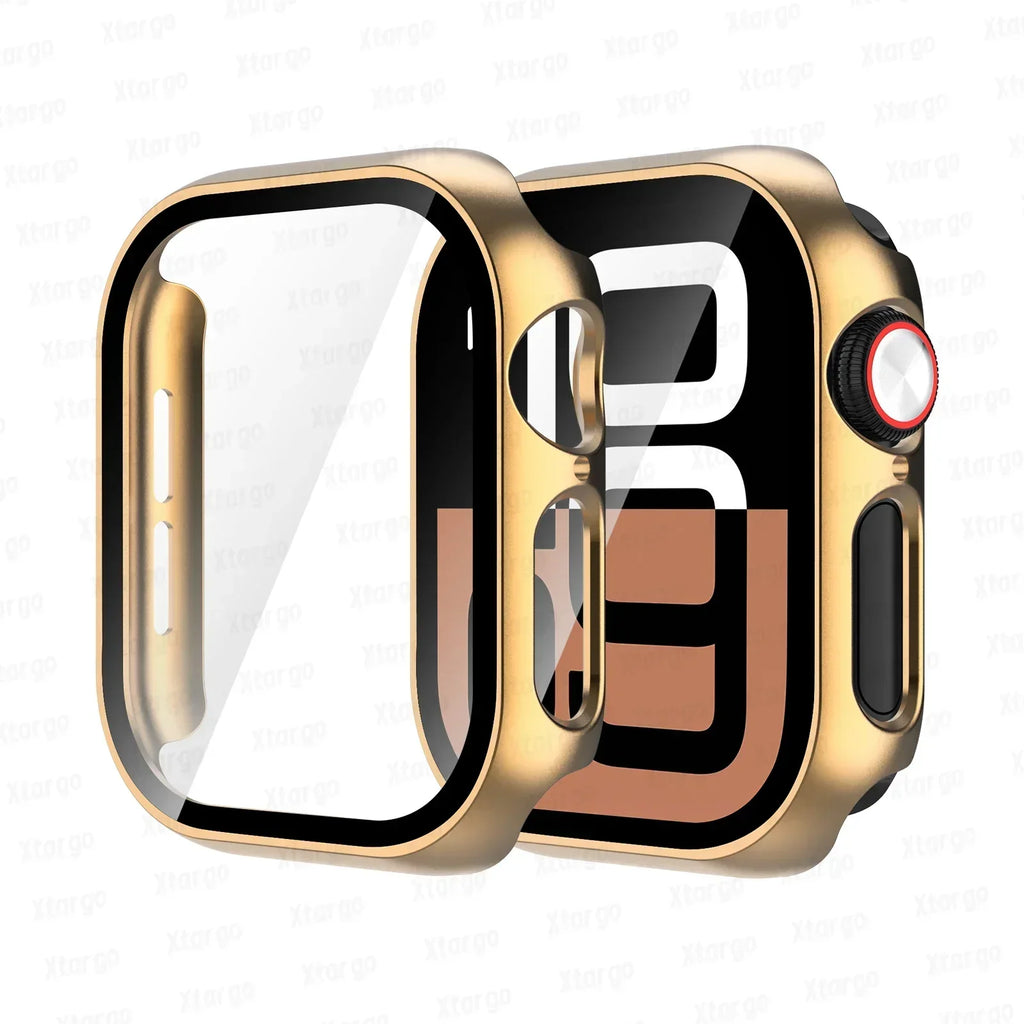 Tempered Glass+Case for Apple Watch Series 10 42mm 46mm Matte PC Bumper Screen Protector for Apple Watch Accessories Series 10