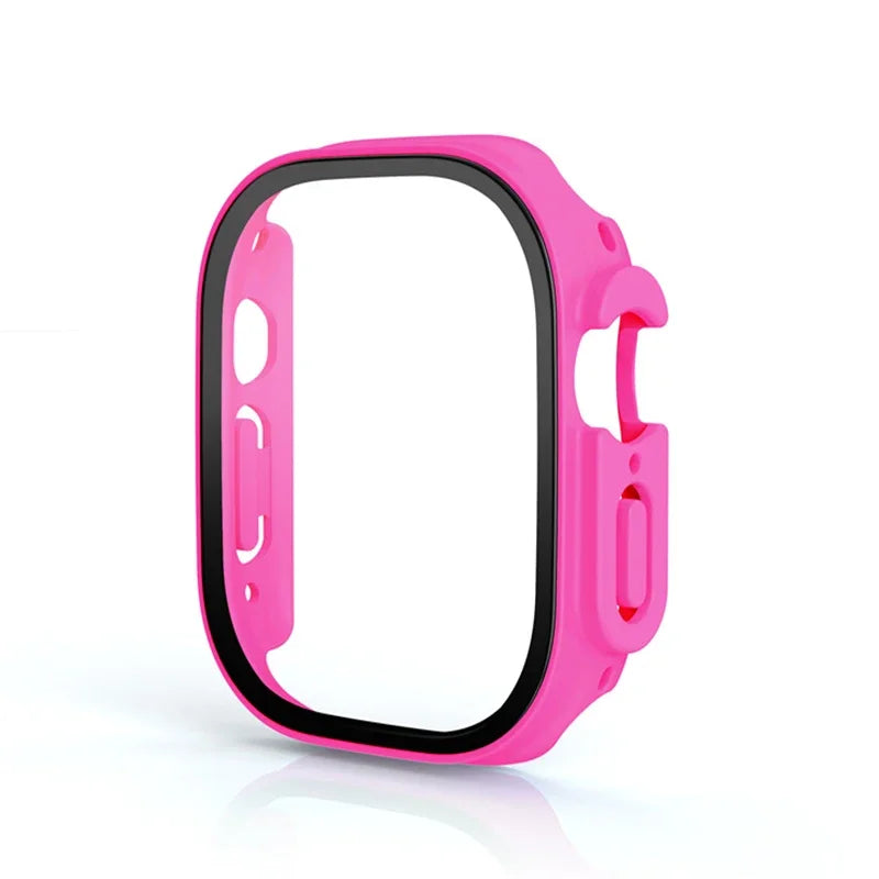 Glass+case For Apple Watch Ultra 49mm PC Bumper+Screen Protector Tempered luxury box Cover for apple watch ultra 2 Accessories