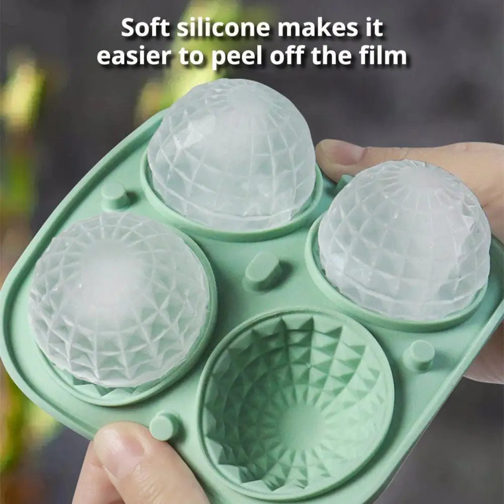 Diamond-shaped crystal ball ice mold, large spherical silicone round ice mold, fun shaped ice cube tray with transparent funnel-