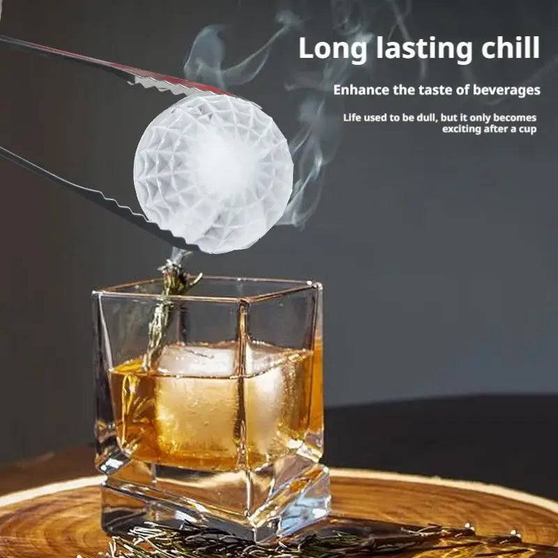 Diamond-shaped crystal ball ice mold, large spherical silicone round ice mold, fun shaped ice cube tray with transparent funnel-