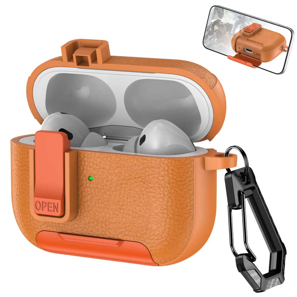 Phone Holder cortex Case For AirPods Pro 3  Bluetooth headset Cover For AirPods Pro 2 or AirPods 1 2 3 4 Pro Case With Hook