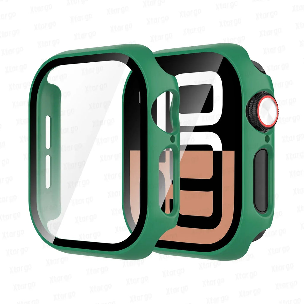 Tempered Glass+Case for Apple Watch Series 10 42mm 46mm Matte PC Bumper Screen Protector for Apple Watch Accessories Series 10