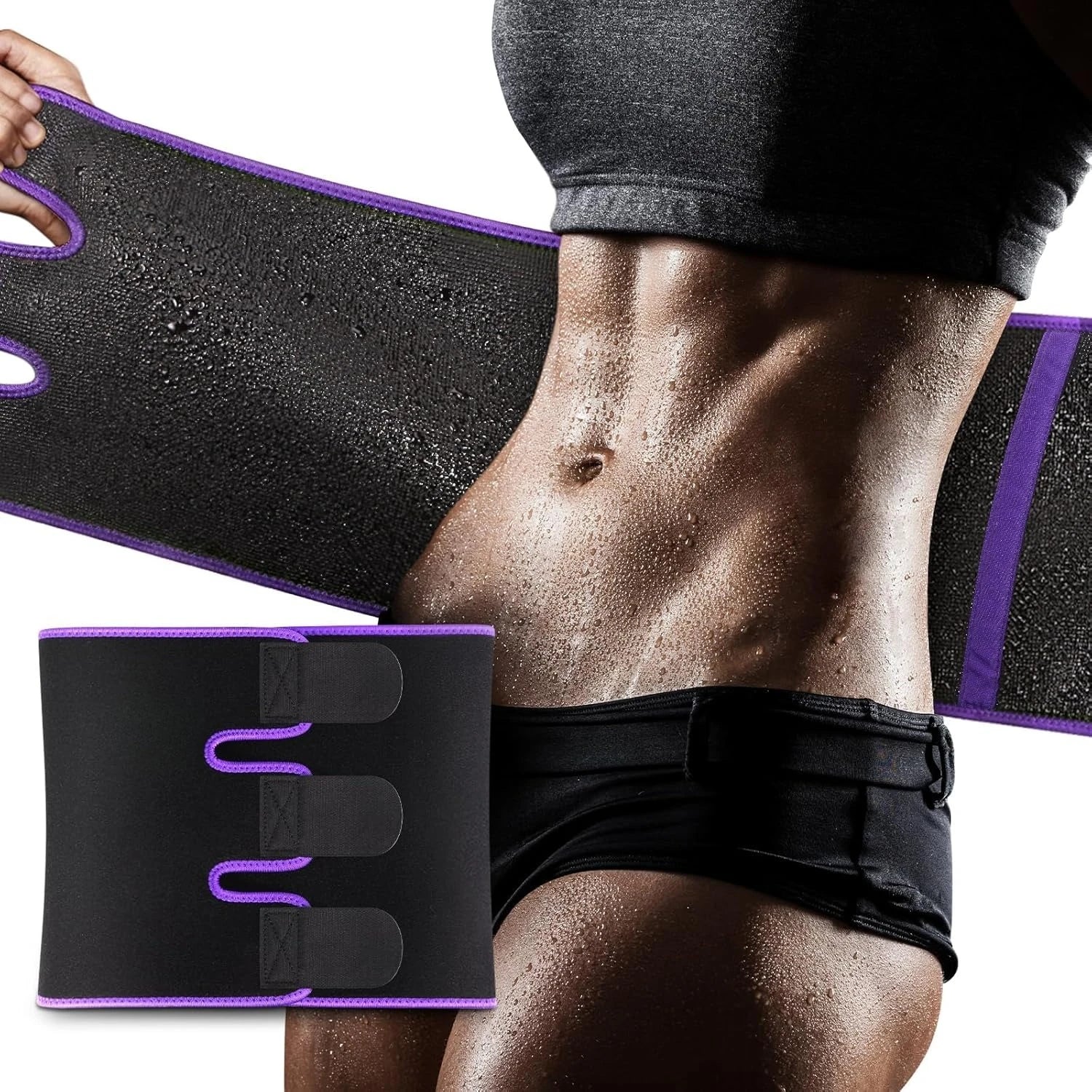 Waist Trimmer Sweat Waist Trainer for Women and Men Waist Sweat Belt Band Belly Stomach Wrap