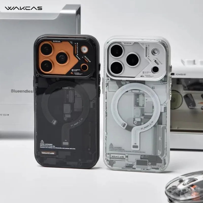 WAKCAS Magnetic Phone Case for iphone 17/17 Pro/17pro Max Personalized Circuit Board Design Anti-fall Phone Protective Covers