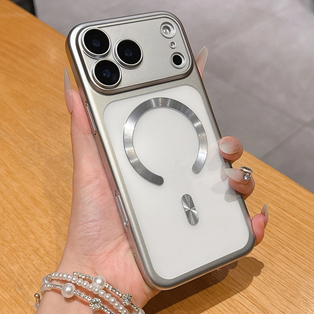 Luxury Matte Translucent Magnetic Phone Case For iPhone 17 Pro Max 17Pro Air Cases For Magsafe Wireless Charging Protector Cover