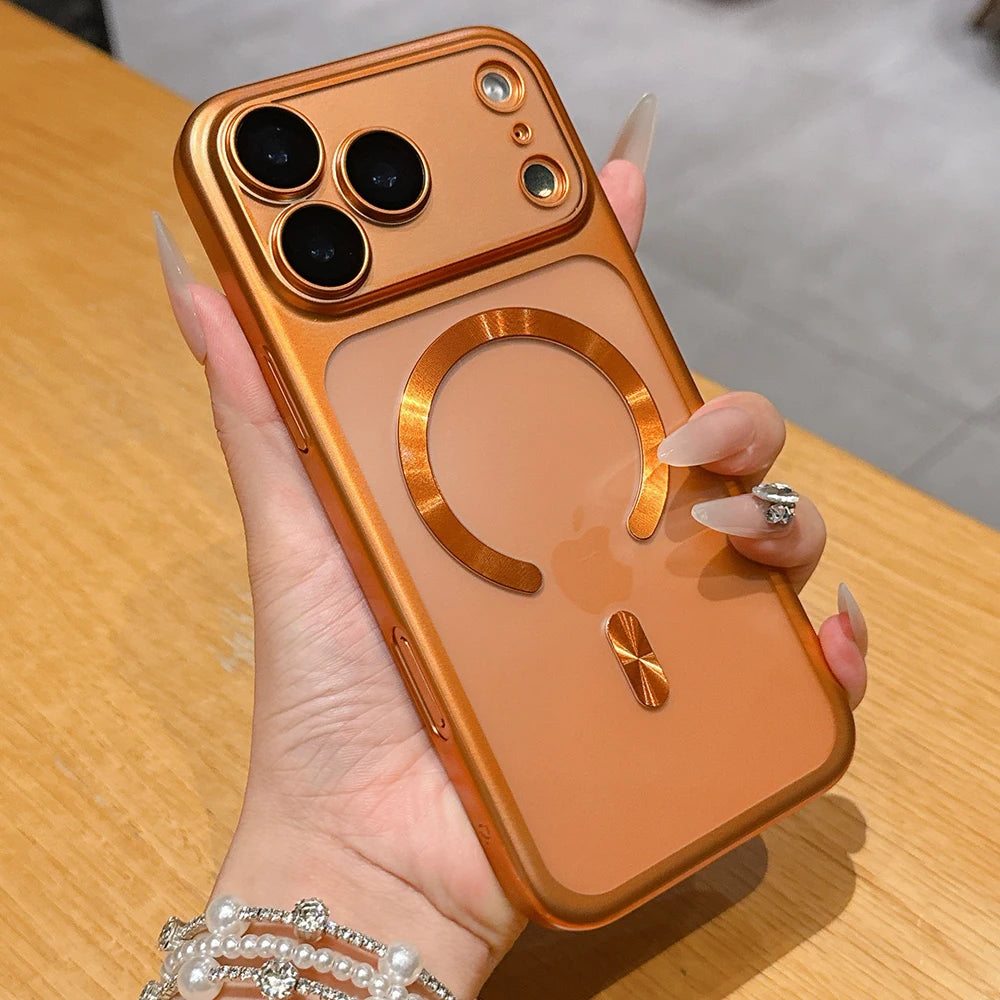 Luxury Matte Translucent Magnetic Phone Case For iPhone 17 Pro Max 17Pro Air Cases For Magsafe Wireless Charging Protector Cover