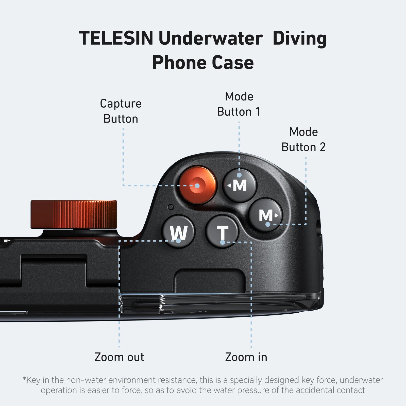 TELESIN Diving Waterproof Phone Case Universal Phone Camera Shoot Hand Grip Holder Shooting Aid Remote Control Handle
