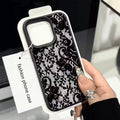 Elegant Black Lace Floral Pattern Phone Case For iPhone 17 Case iPhone 13 16 15 11 12 14 Pro Max X XS XR 17 Air 16E Soft Cover