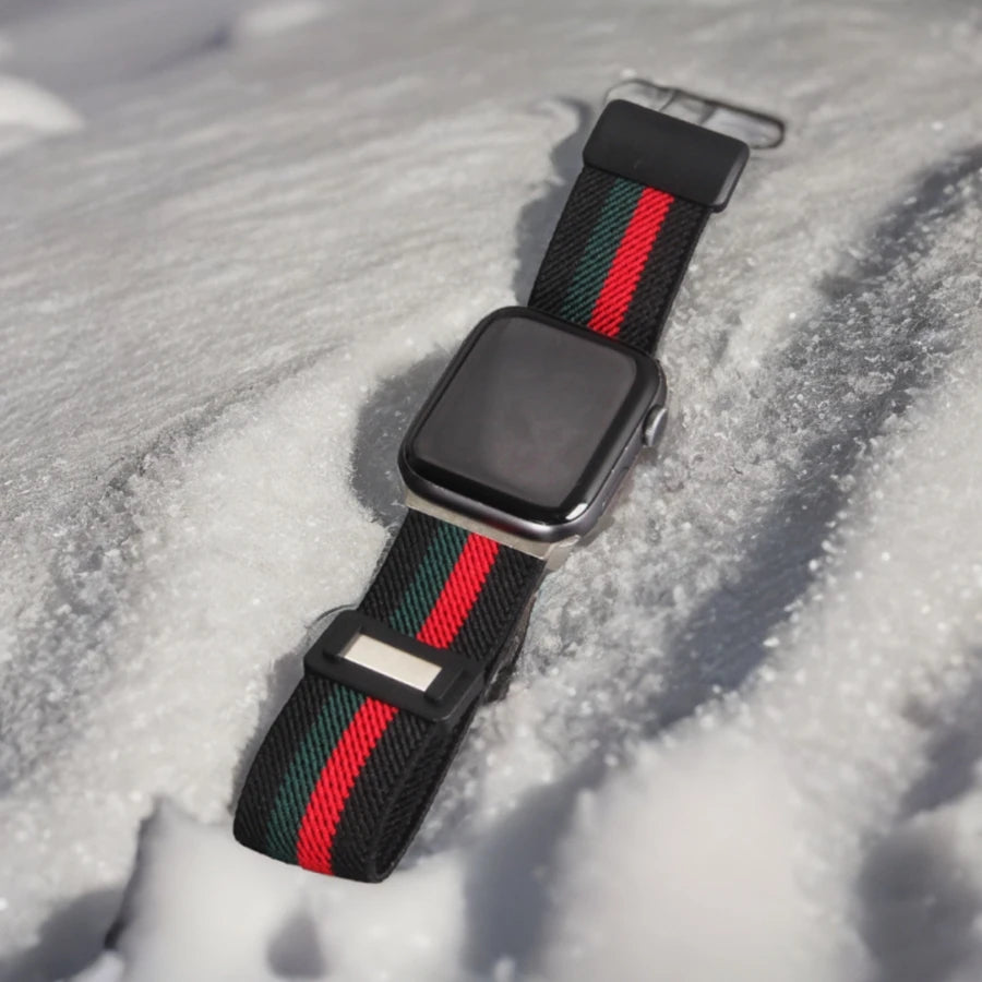 Elastic Loop For Apple Watch Band 45mm 44mm49mm42mm 41mm40mm38mm Magnetic Buckle Nylon Loop for Apple Watch Strap Series9 8 7 6