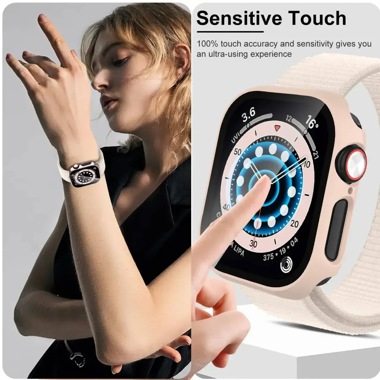 Tempered Glass+Case for Apple Watch Series 10 42mm 46mm Matte PC Bumper Screen Protector for Apple Watch Accessories Series 10