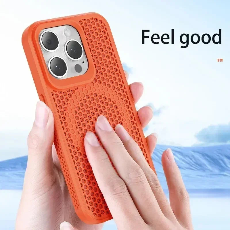 Cooling Heat Dissipation Phone Case For iPhone 17 18 16 15 14 13 12 11 Pro Max Breathable Hard Back Magnetic Cover For Magsafe