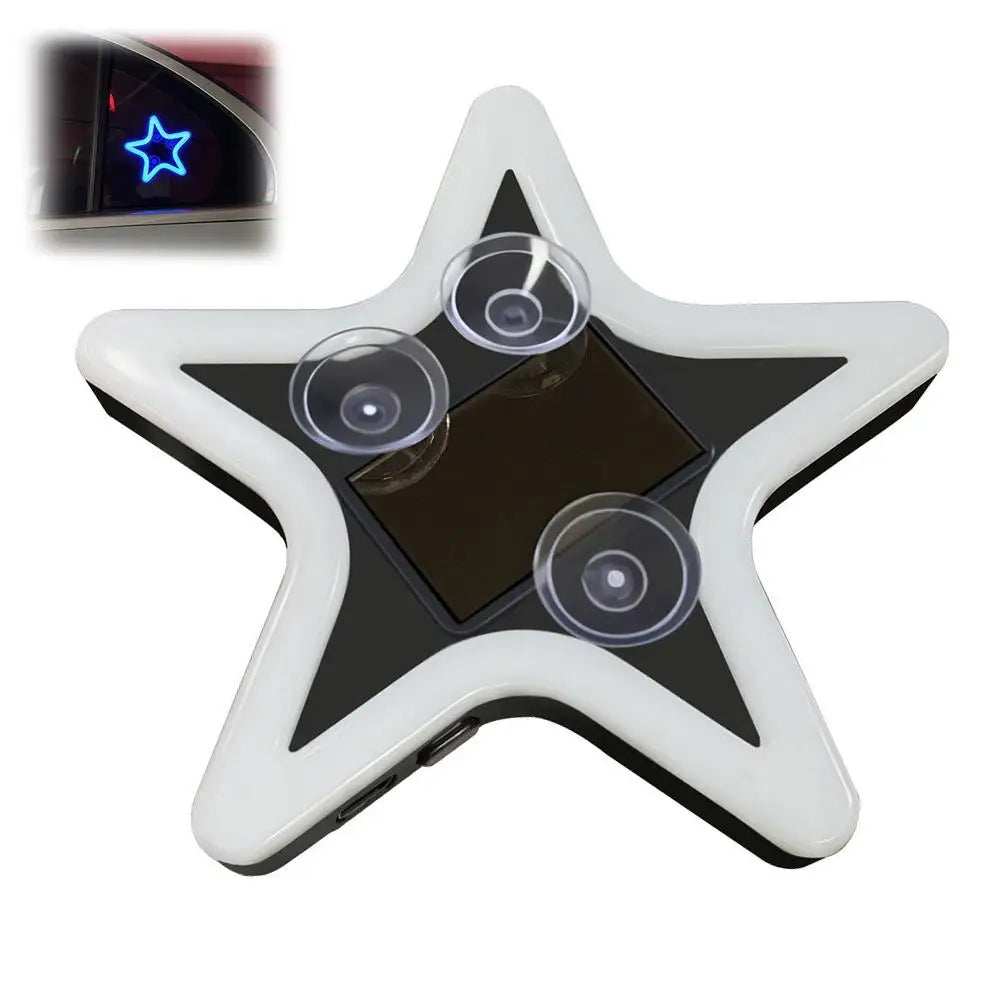 Solar Powered Solar Car Window Lights Car Accessories Star Shaped Wireless Star Car Lights Auto On Off Car Atmosphere Lights