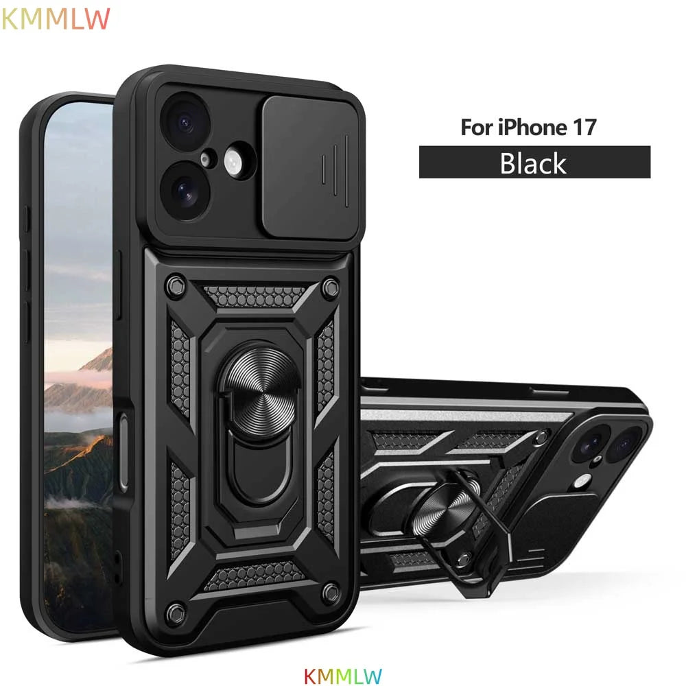 Shockproof Armor Case For iPhone 17 Car Holder Phone Cover for iPhone17 5G Camera Lens Protection Fundas for iPhone17