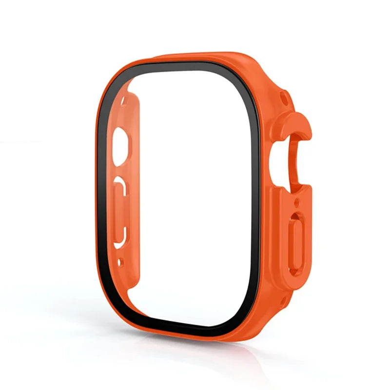 Glass+case For Apple Watch Ultra 49mm PC Bumper+Screen Protector Tempered luxury box Cover for apple watch ultra 2 Accessories