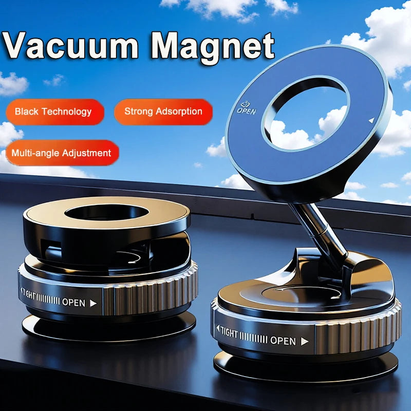 Vacuum Magnet Car Bracket Multi-angles Adjustment Upgraded Strong Magnetic Suck Foldable Car Navigation Portable Phone Holder