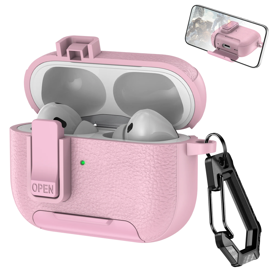 Phone Holder cortex Case For AirPods Pro 3  Bluetooth headset Cover For AirPods Pro 2 or AirPods 1 2 3 4 Pro Case With Hook