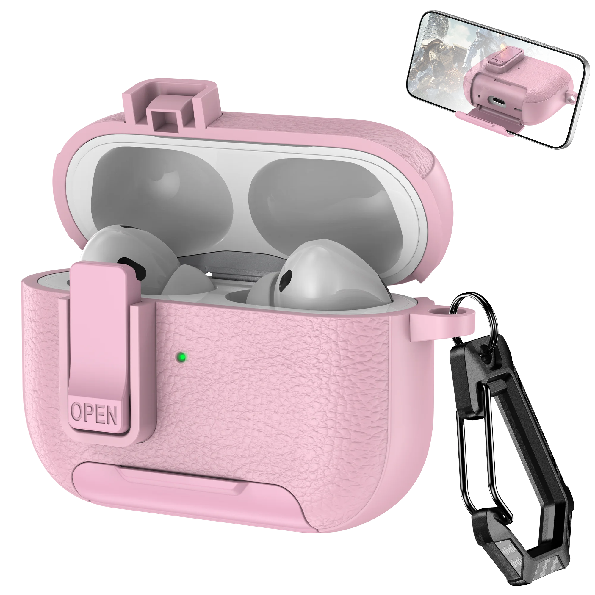 Phone Holder cortex Case For AirPods Pro 3  Bluetooth headset Cover For AirPods Pro 2 or AirPods 1 2 3 4 Pro Case With Hook